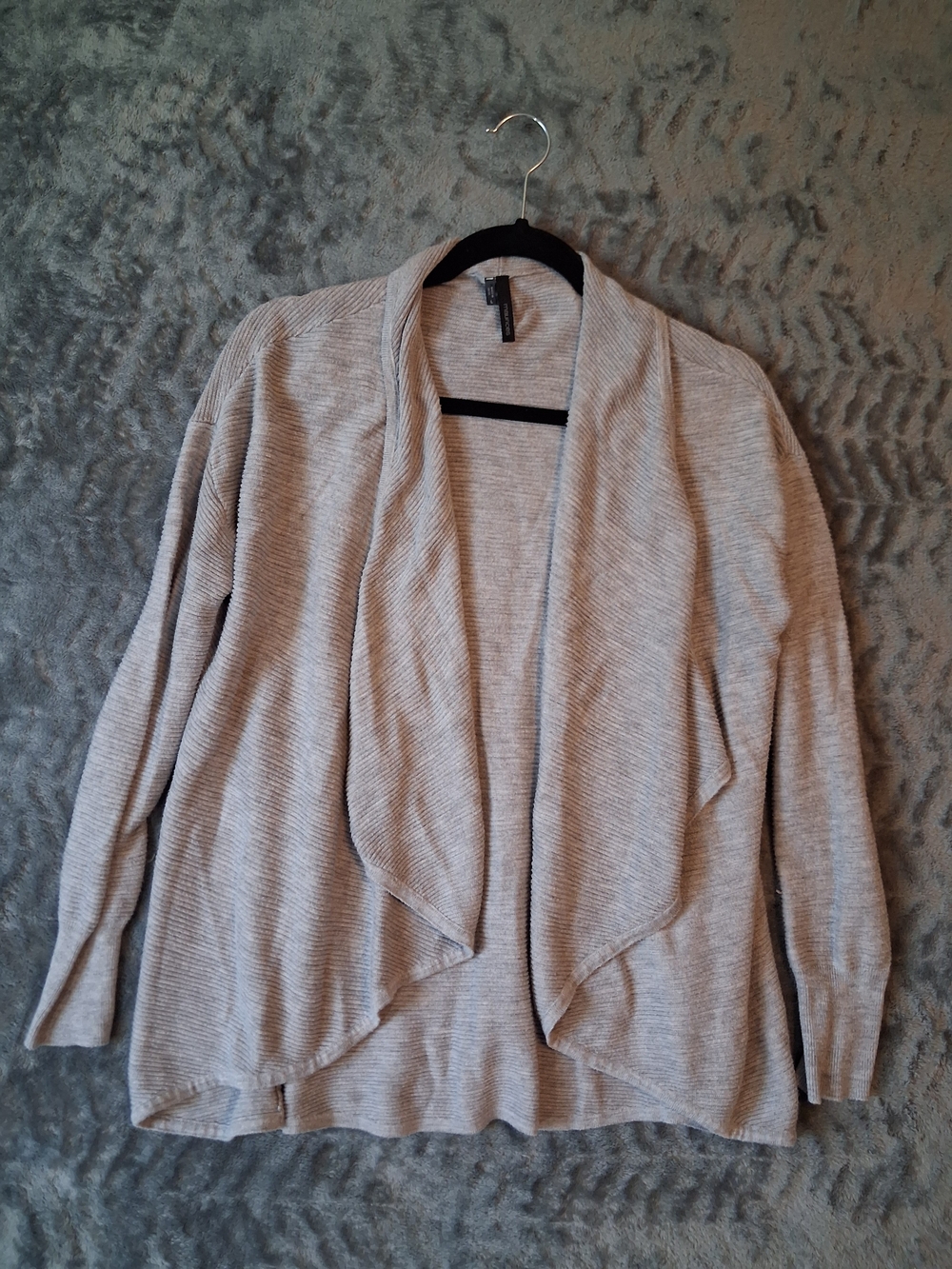 Maurices Sweater Women's Large Gray Open-Front Relaxed Cardigan